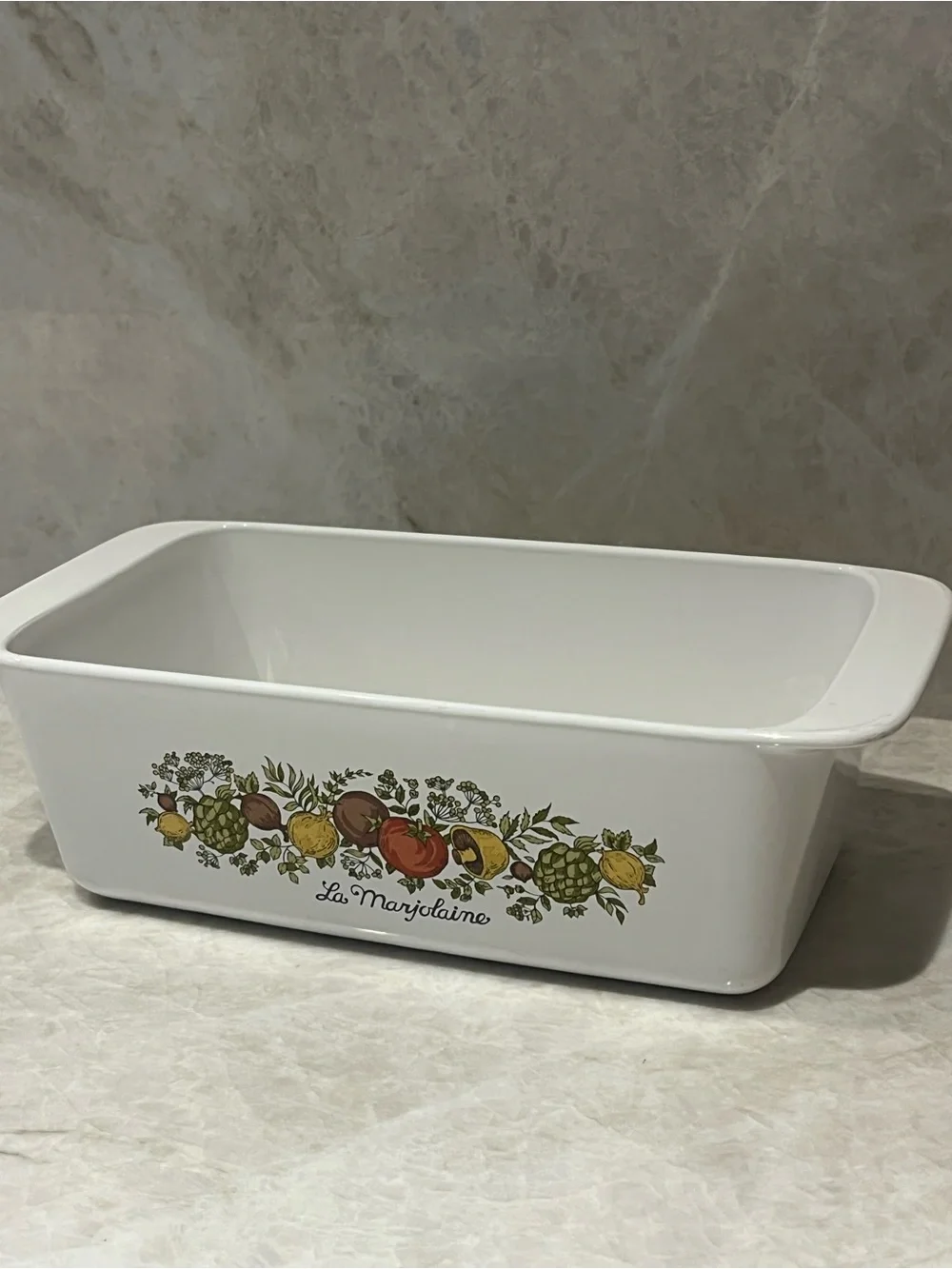 Corning Ware loaf pan - spice of life, La Marjolaine